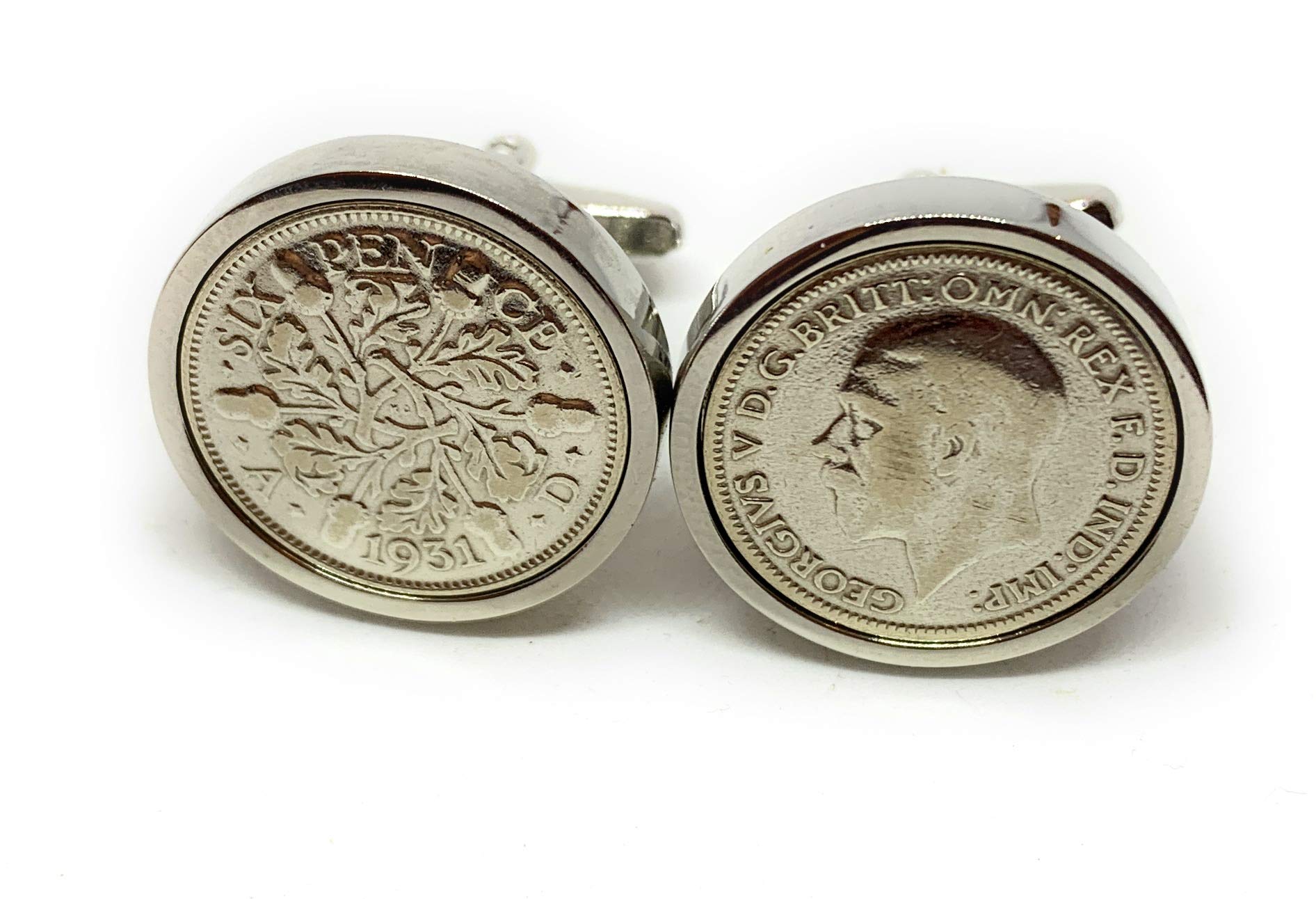 Premium 1931 Lucky sixpence cufflinks for a 95th Birthday cufflinks HT