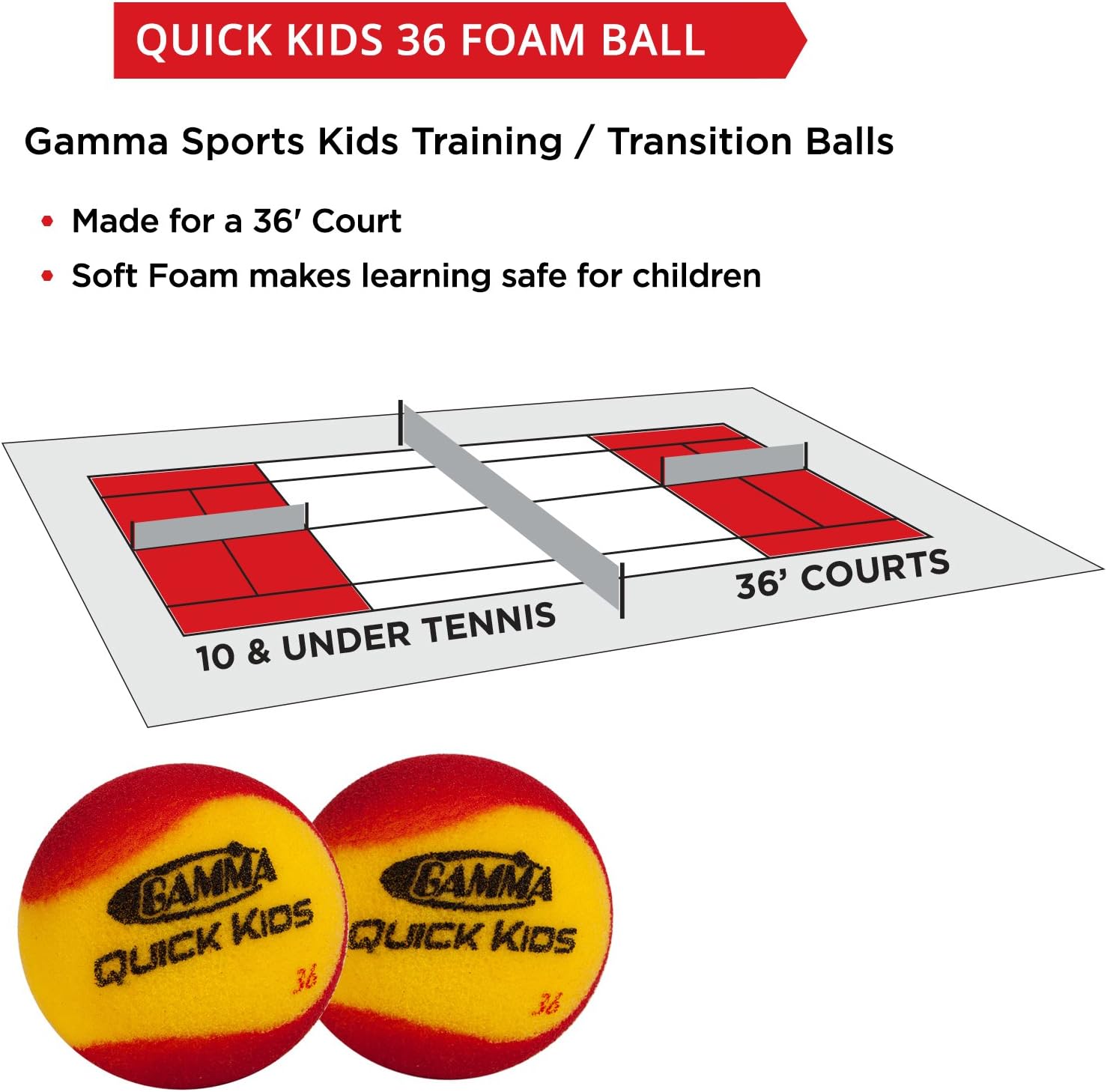 Gamma Sports Foam Tennis Balls for Children and Beginners - 3 Options Available : Sports & Outdoors