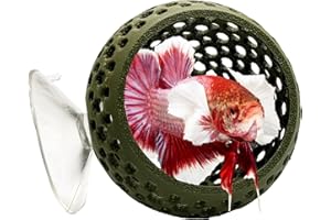 CTWPets Natural Betta Bulb Hide | Betta Rest Fish Tank Ornament | Aquarium Cave with Suction Cup for Small Fish Tank, Betta Habitat, Shrimp Hideout, Aquatic Decor (Forest Green)