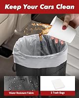 Zacro Car Bin with 5 Garbage Bags Foldable Water Resistant Auto Trash Bag view 3