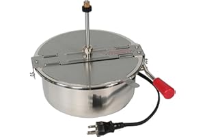 Great Northern Popcorn 8-Ounce Replacement Kettle for Popcorn Machine 860W Kettle Popper with Lid, Stirrer, Gear Shaft, and 3-Prong Plug