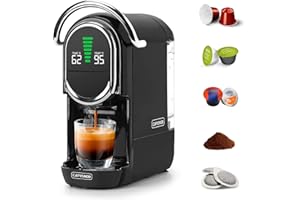 CAPXSNOB Magician1 Mini Espresso Machine for Nespresso Original, Dolce Gusto, Lavazza Blue, ESE Pod & Ground, 19 Bar Coffee Machine, Hot/Cold Brew Coffee Maker, Adjustable Temp & Cup Size, 21oz Reservoir