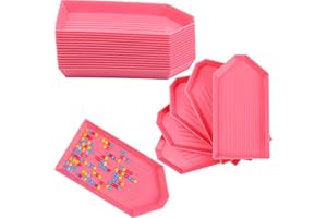 DIOSAMER 20PCS Pink Plastic Diamond Art Painting Trays,3.5inches x 1.9inches Bead Sorting Trays Organizer, Diamond Art Painting Tool Accessories for DIY Art Craft
