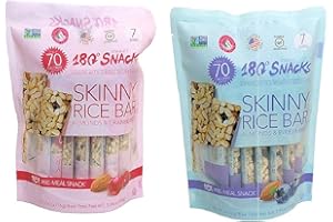 180 Snacks Skinny Rice Bar with Himalayan Salt 2 Variety Pack, Total 14 Bars