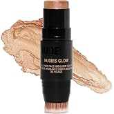 Nudestix Nudies Glow Highlighter Stick &ndash; Multi-Use Cream Highlighter for Cheeks, Eyes &amp; Body with Built-In Brush | Dewy, Radiant Finish | Clean, Vegan &amp; Travel-Friendly Makeup