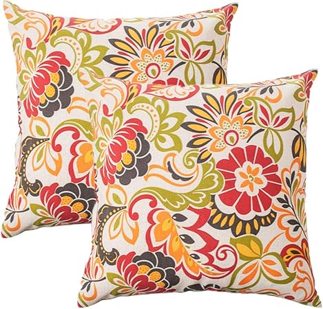Amazon Com In4 Care Set Of 2 Outdoor Decorative Throw Pillow Covers 17 X 17 Inch All Weather Decorative Square Toss Throw Pillow Case For Home Patio Garden Sofa Bed Furniture