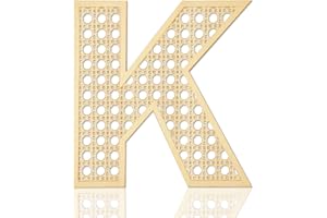 FOCAL20 Wooden Rattan Letters for Wall Decor Rustic Wooden Letters 12 Inch Wood Letter Rattan Wall Decor for Wedding Nursery Sign Baby Shower Newborn Birthday Gift Boho Bedroom Decoration (K)