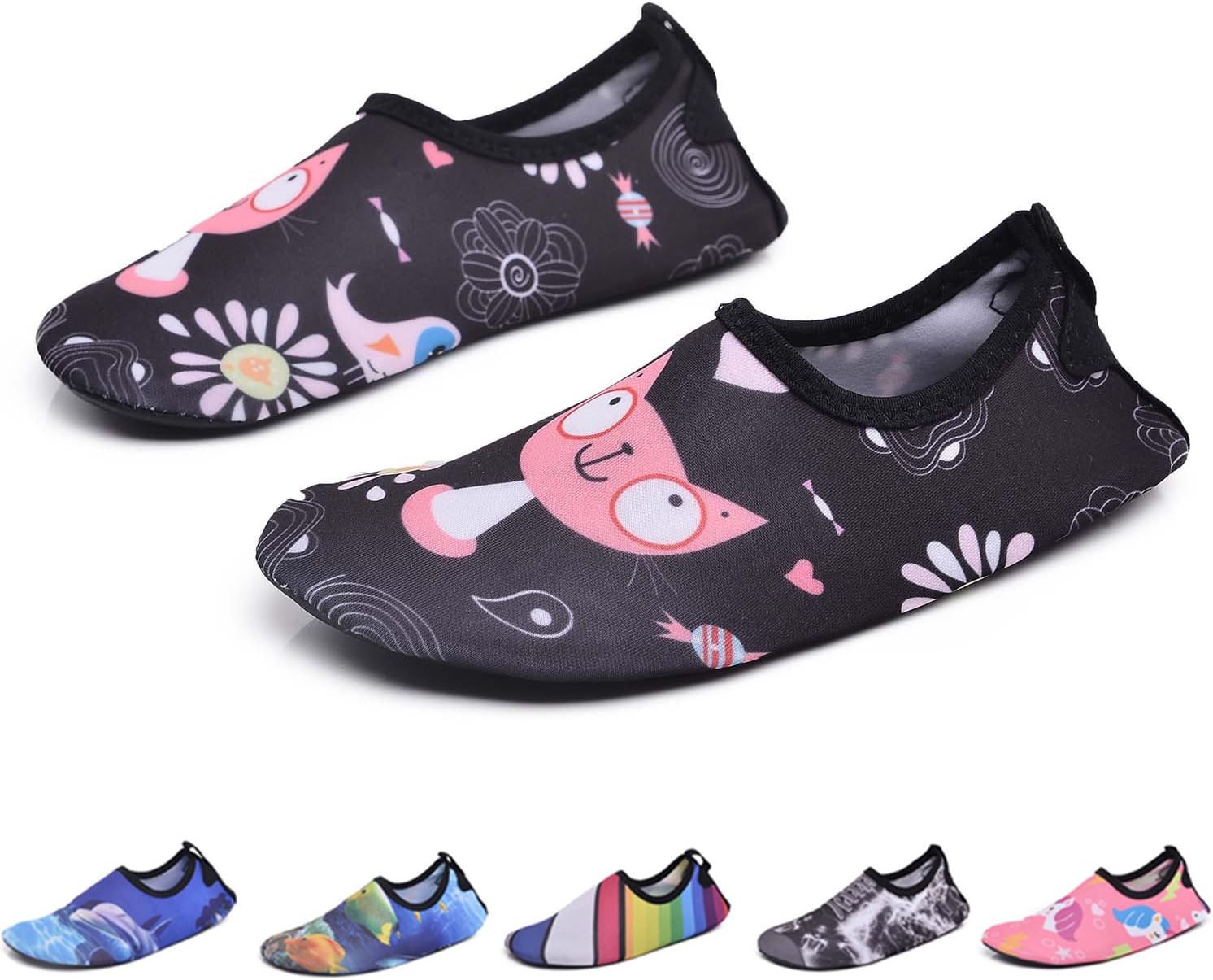 RUNSOON Kids Swim Water Shoes Girls Boys Toddler Aqua Socks Anti Slip Beach Athletic Outdoor Sports