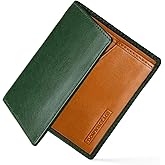 Downholme Men's Bifold Slim Silhouette Leather Wallet (British Racing Green)