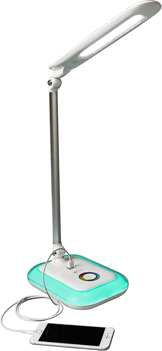 OttLite Wellness Glow LED Desk Lamp with Color Changing Base White