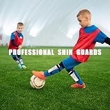 lvzhen Football Shin Pads Kids Non Slip Double Adjustable Straps Glitter Rainbow view 5