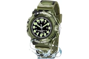 CKV Kids Watch for Boys Girls Ages 5-12, Waterproof Time Teacher Easy to Read Analog Sport Outdoor Children Watches with Soft Band for Kids