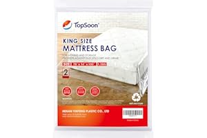 TopSoon Lot de 2 sacs pour matelas – Sacs jetables en plastique transparent – Housse de déménagement et de rangement pour mat