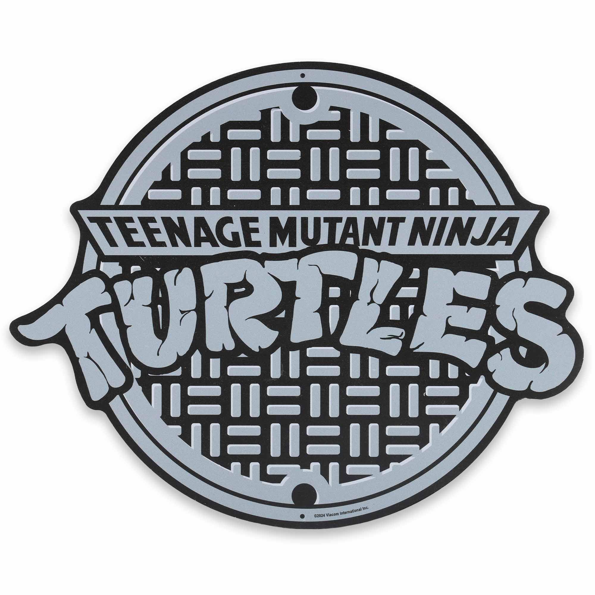 Open Road Brands Teenage Mutant Ninja Turtles Manhole Cover Metal Wall Decor - Round TMNT Logo Sign for Kids' Room or Man Cave