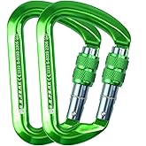 SEPEAK UIAA 30kN Locking Climbing Carabiner, Professional Heavy Duty Screwgate Clip for Outdoor Climbing, Mountaineering, Rappelling, Camping, Hiking, Swing,Large D Carabiner Hook/6744lb