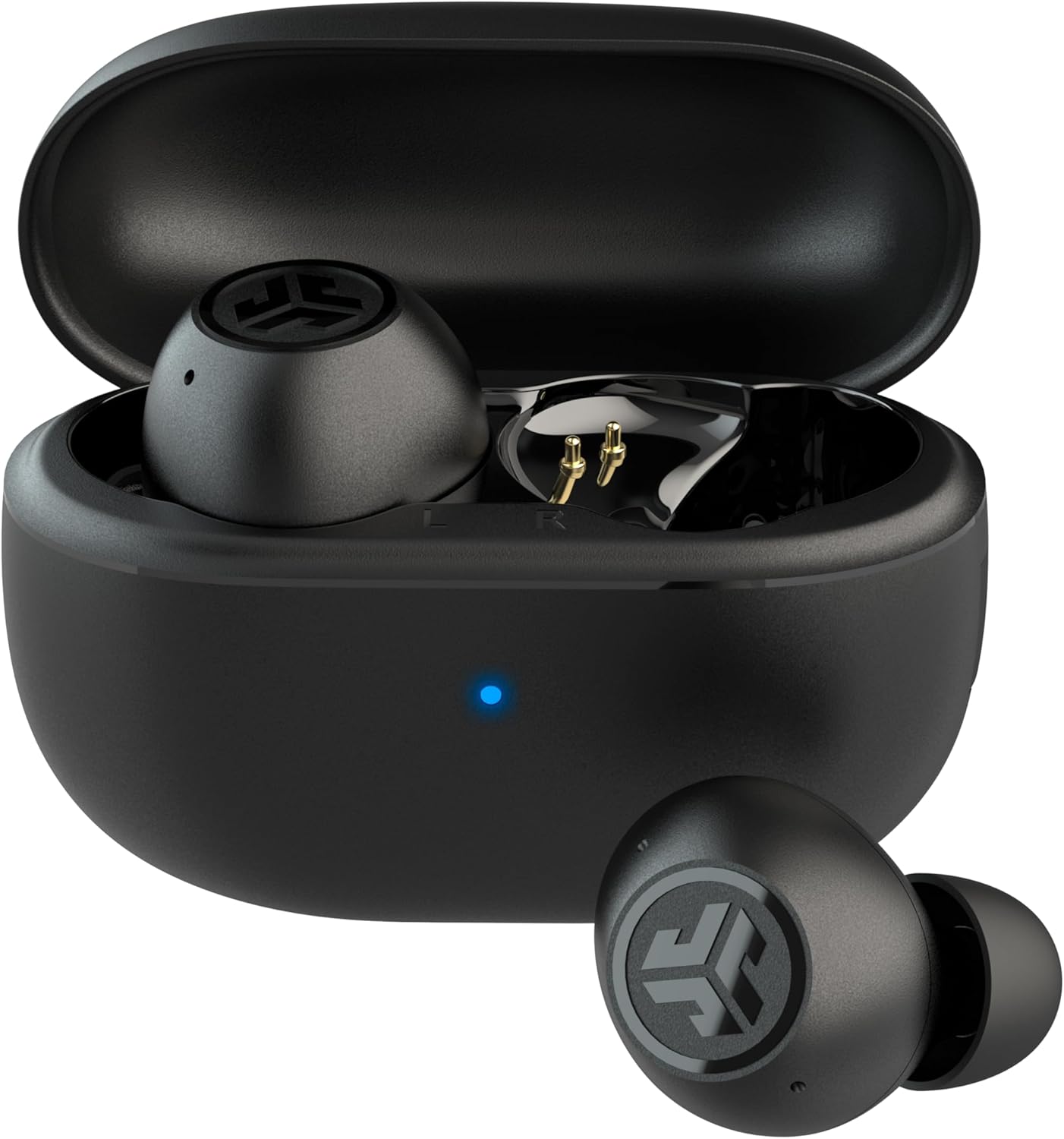 JLab Go Pop ANC True Wireless Earbuds & Charging Case, Black, Active Noise Cancelling, 10mm Drivers, Dual Connect, Customize 