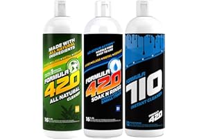 Formula 420 Bundle Pack : 1 Bottle Glass Metal Ceramic Pipe Original Cleaner 12 oz, 1 Bottle ALL NATURAL Formula 420 Pipe Cle