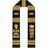 Graduation Stole 2026 &ndash; Kente Graduation Stole for Black Women Men, African Graduation Sash with Crown Design