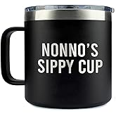 Yanashop88 Nonno's Sippy Cup Tumbler 14 Oz Coffee Mug - Nonno Tumbler - Birthday Gifts For Nonno From Daughter - Son - New Nonno Gifts - Fathers Day Gift - Parent Gift - Nonno Mug