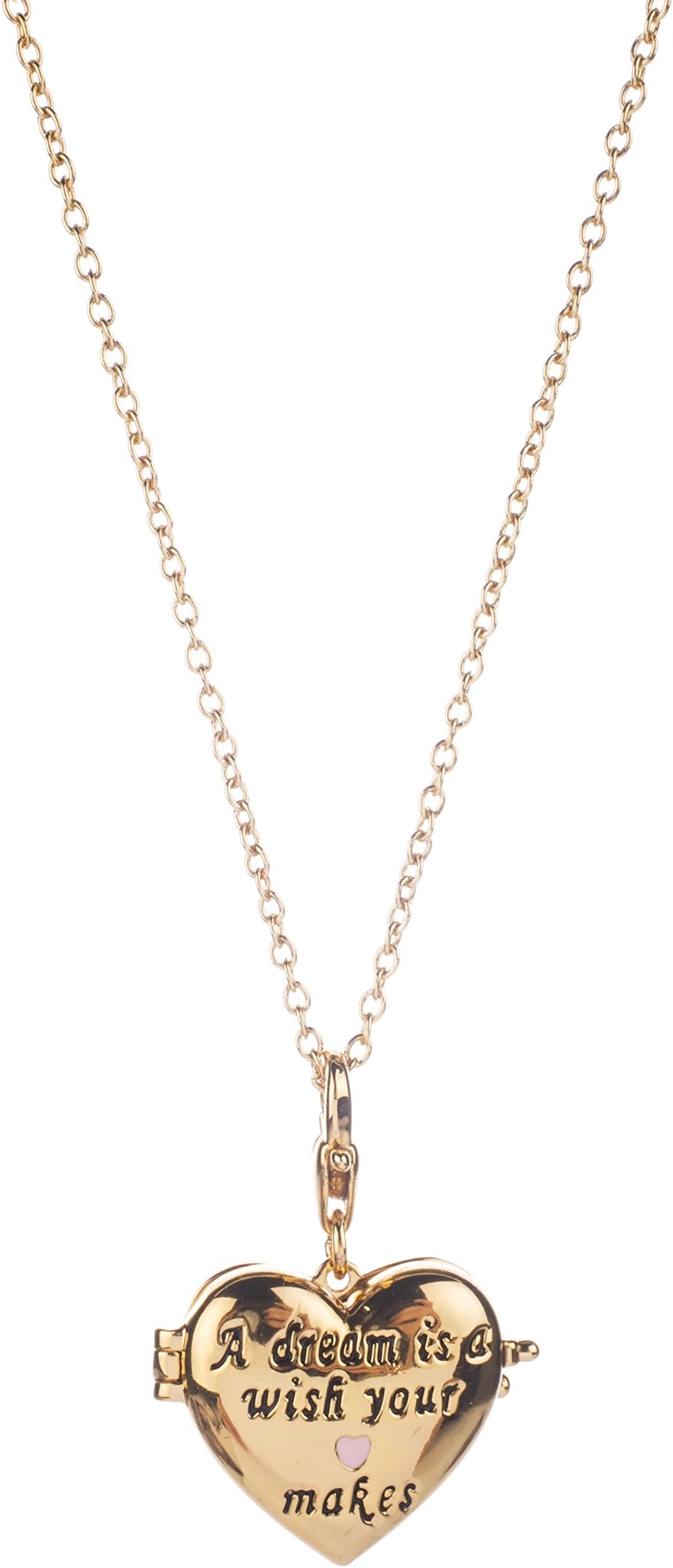 14Kt Gold Plated Cinderella Dream Is A Wish Your Heart Makes Locket Charm And Ne
