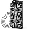 DIYhz 120mm 12 Pipe Aluminum CPU Radiator - 240mm Water Cooling Radiator for PC, DC12V Black