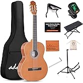 ADM Full Size Classical Nylon Strings Acoustic Guitar 39 Inch Classic Guitarra Starter Bundle for Adult with Free Lessons, Gi
