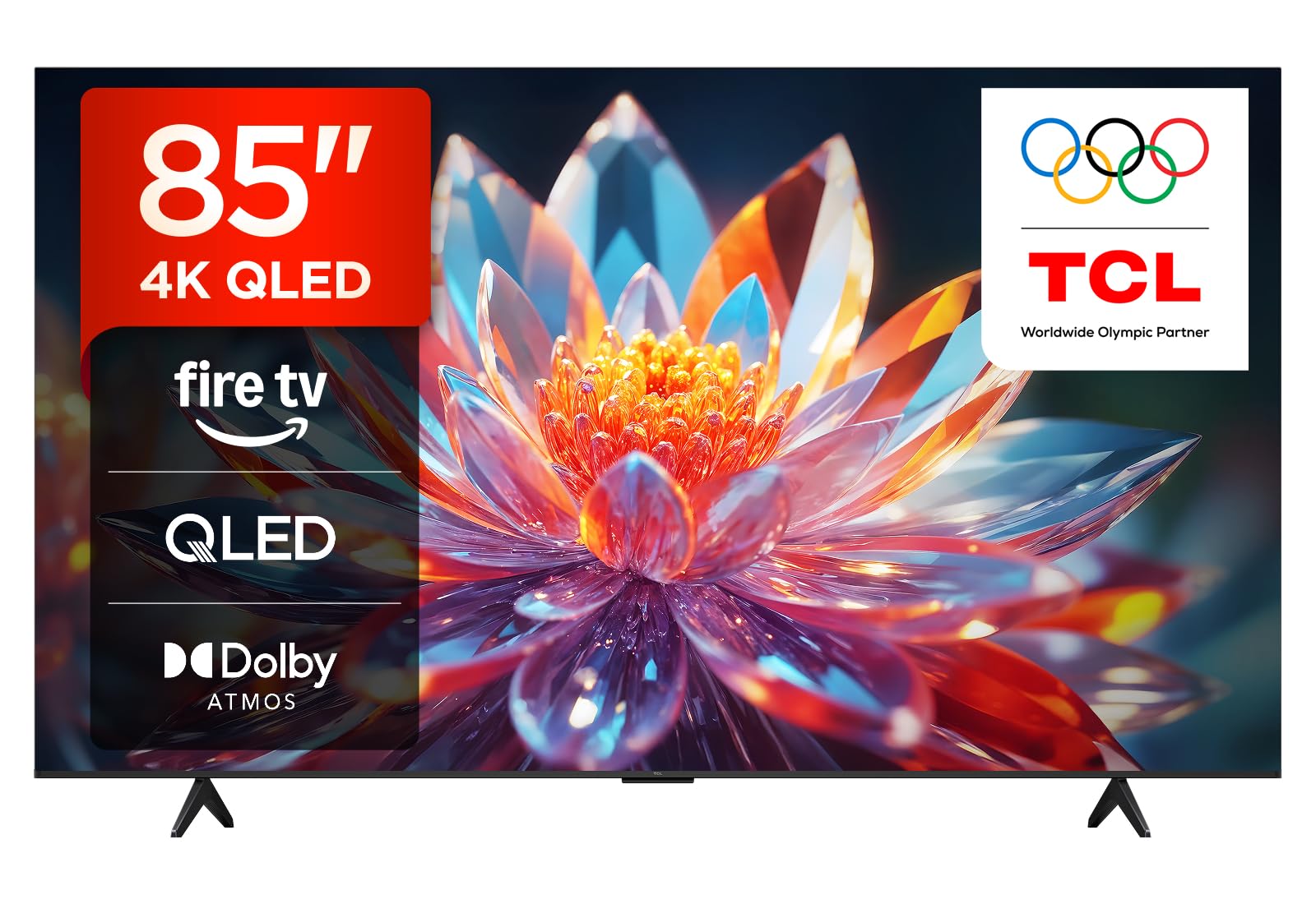 TCL 85T6C 85 Zoll QLED Fernseher, 4K UHD Fire TV, HDR10+, Dolby Vision & Atmos, Smart TV mit Sprachsteuerung mit Alexa, Google Cast & AirPlay 2, Onkyo 2.1 Sound, HDMI 2.1, ALLM