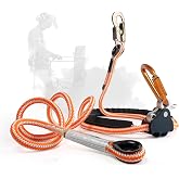 ProClimb Arborist Positioning Lanyard by Pelican Rope - 1/2 in x 8 ft Polyester Rope with Steel Snap Hook - Adjustable, High Visibility, ANSI/OSHA Certified for Work Positioning and Tree Climbing