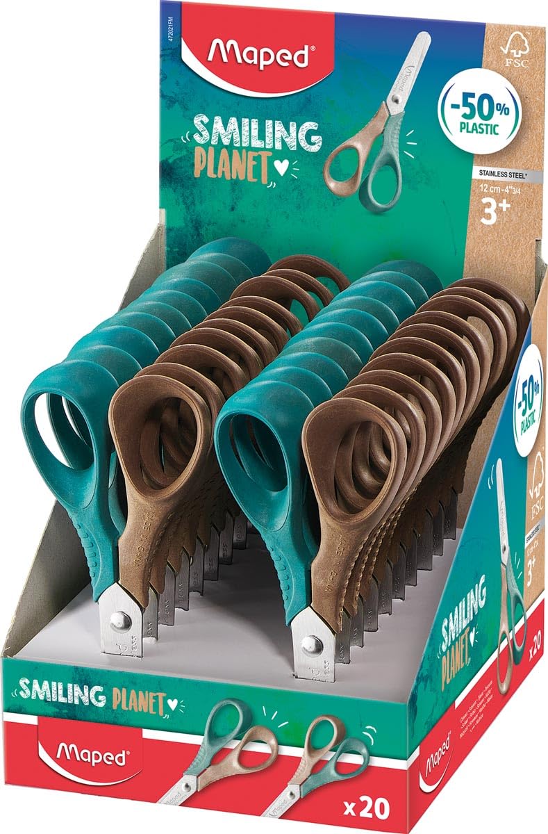 Maped Smiling Planet Vivo Children's Scissors 12 cm Brown/Blue/Green, Right-Handed