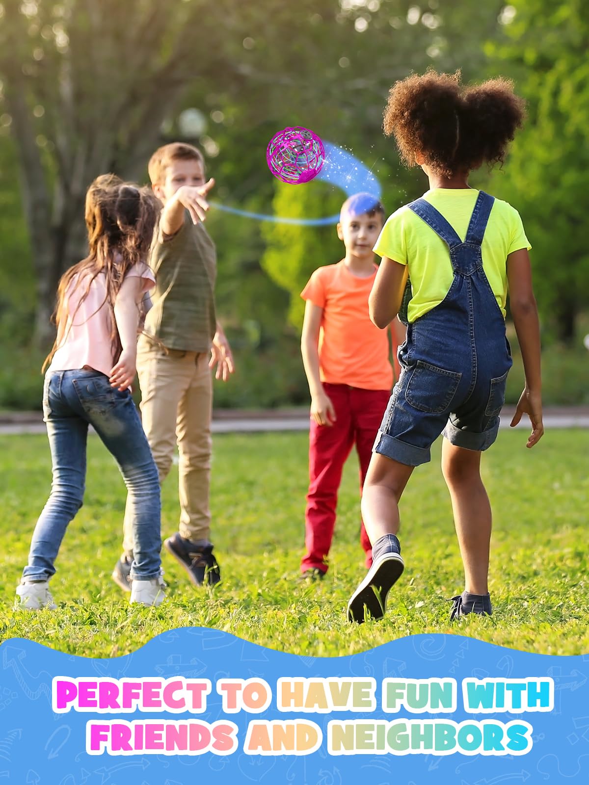 UranHub Flying Orb Ball Toy, 2024 Upgraded Boomerang Galaxy Ball - Up to 30 Minutes of Flight Time, Hover Galaxy Ball Toy for Kids Adults, for Indoor and Outdoor Use (Purple)