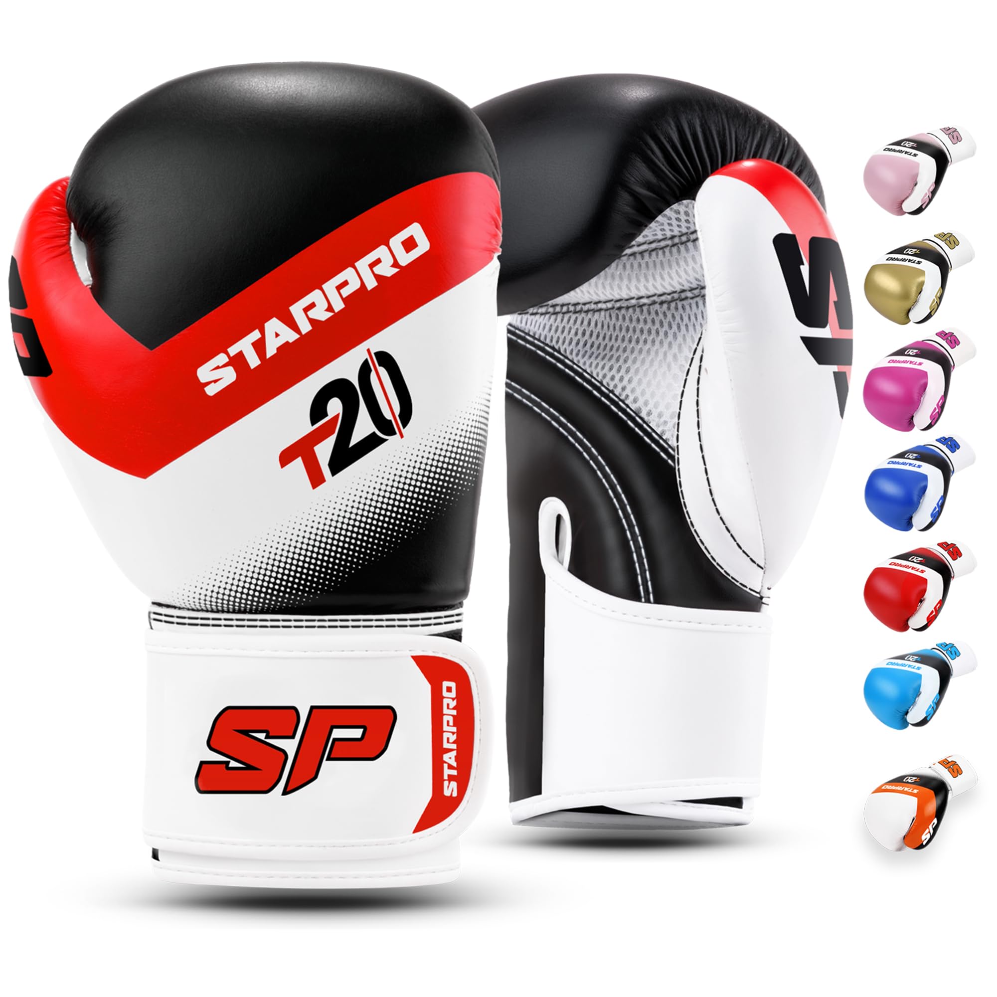 Starpro Boxing Gloves – Training & Sparring Gloves for Men & Women, Ideal for Boxing, Kickboxing & Muay Thai – Sizes 8oz, 10oz, 12oz, 14oz,16oz