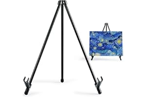 ARTIFY ART SUPPLIES ARTIFY 14'' Tabletop Instant Display Easel, Black Steel Table Top Easels for Display, Tripod for Canvas, Paintings, Signs, Posters