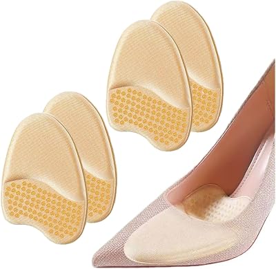 VivoFoot 4 Pcs Foam Ball of Foot Cushions Metatarsal Pads Beige