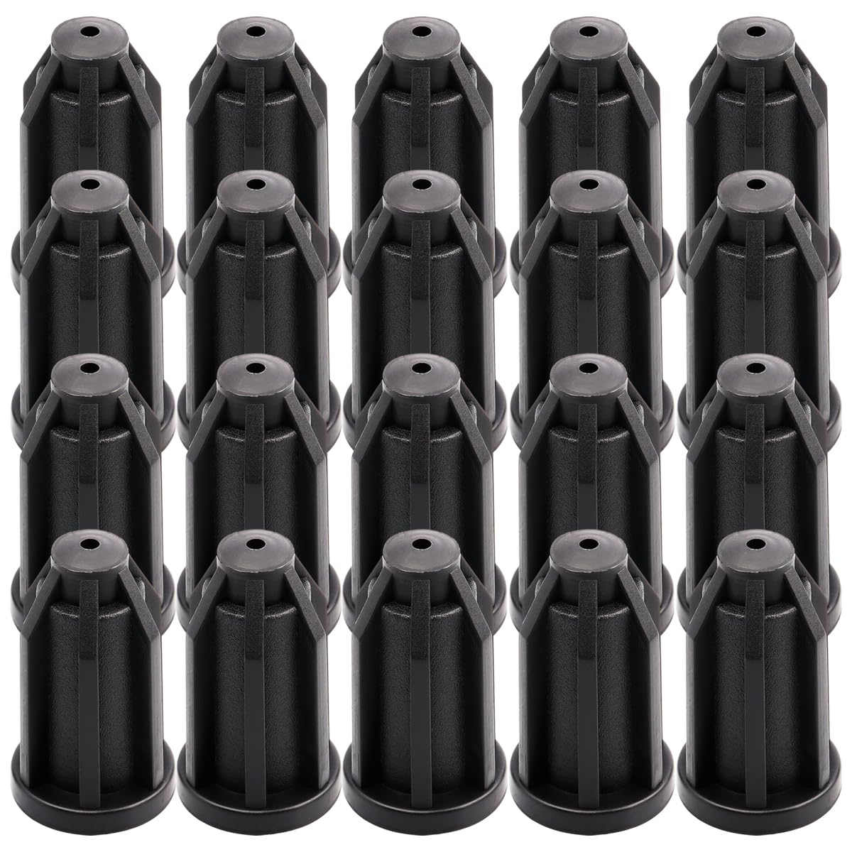 Photo 1 of Eyech 20Pcs Caster Socket Sleeve Round Inserts, 7/16 Inch Inside Stem & 1 Inch Outside Diameter, Plastic Chair Caster Wheel Caster Socket Black