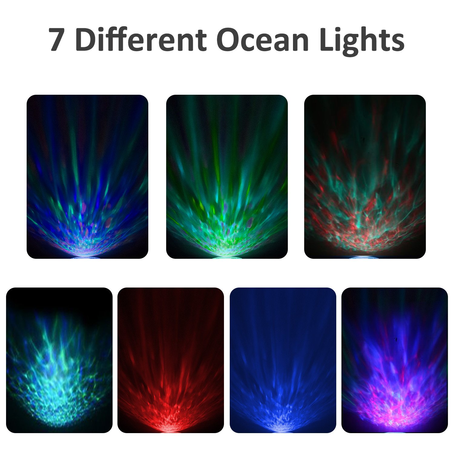 [Upgraded Model] Ecandy Remote Control Ocean Wave Projector ,Aurora Night Light Projector with Build-in Speaker, Mood Light for Baby Nursery, Adults and Kids Bedroom, Living Room (Black)
