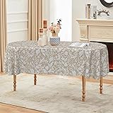 ZORKET Oval Tablecloth 52x70 Inch, Vintage Floral