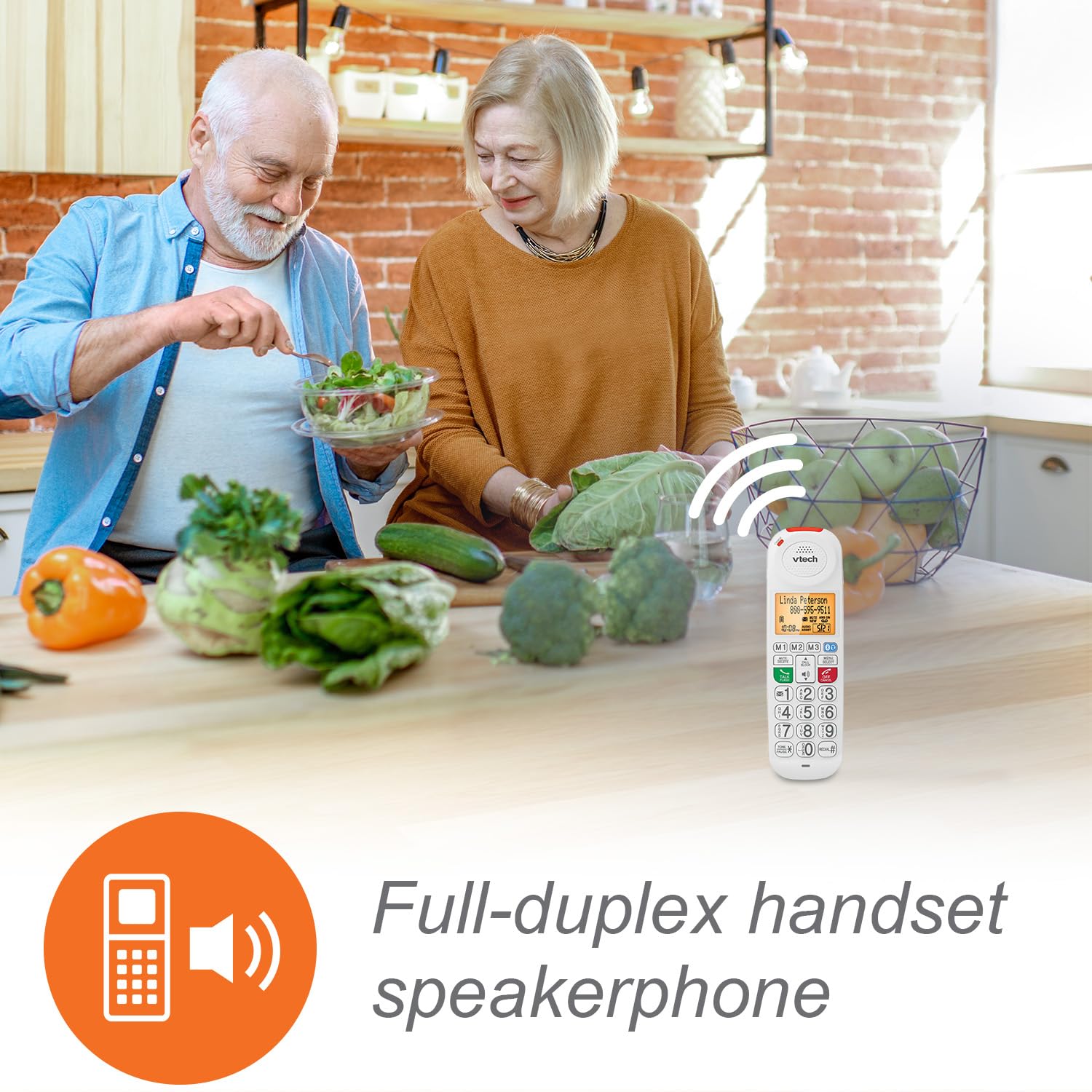 VTech Amplified Cordless Senior Phone with Answering Machine, Call Blocking, 90dB Ringer, Audio Assist, Big Buttons