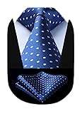 HISDERN Royal Blue Ties for Men Polka Dot Elegant