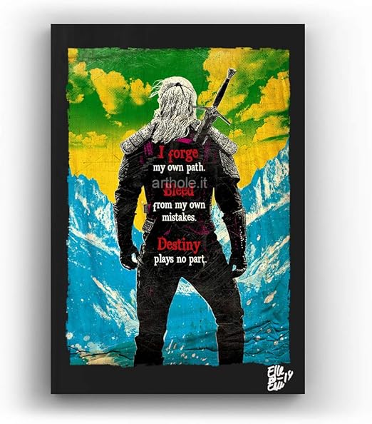 Amazon Com Geralt From The Witcher Tv Series Pop Art Original Framed Fine Art Painting Image On Canvas Artwork Movie Poster Posters Prints