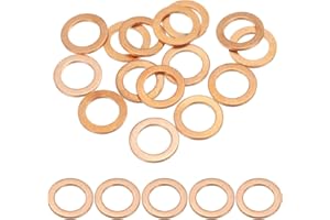 PATIKIL M12 Copper Washer Sealing Ring, 15 Pieces 12mm ID 18mm OD 1.5mm Thickness Metric Flat Sealing Gasket Crush Washer for