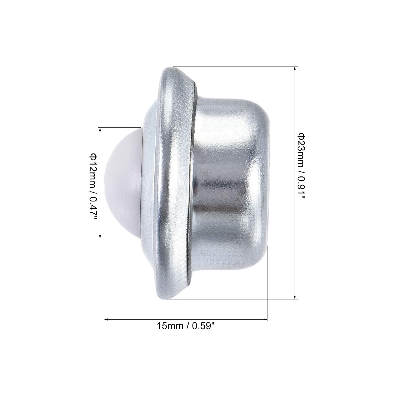 sourcing map Ball Transfer Bearing Unit 12mm 17Lbs Nylon Drop-in Type for Transmission Pack of 6 - Image 3