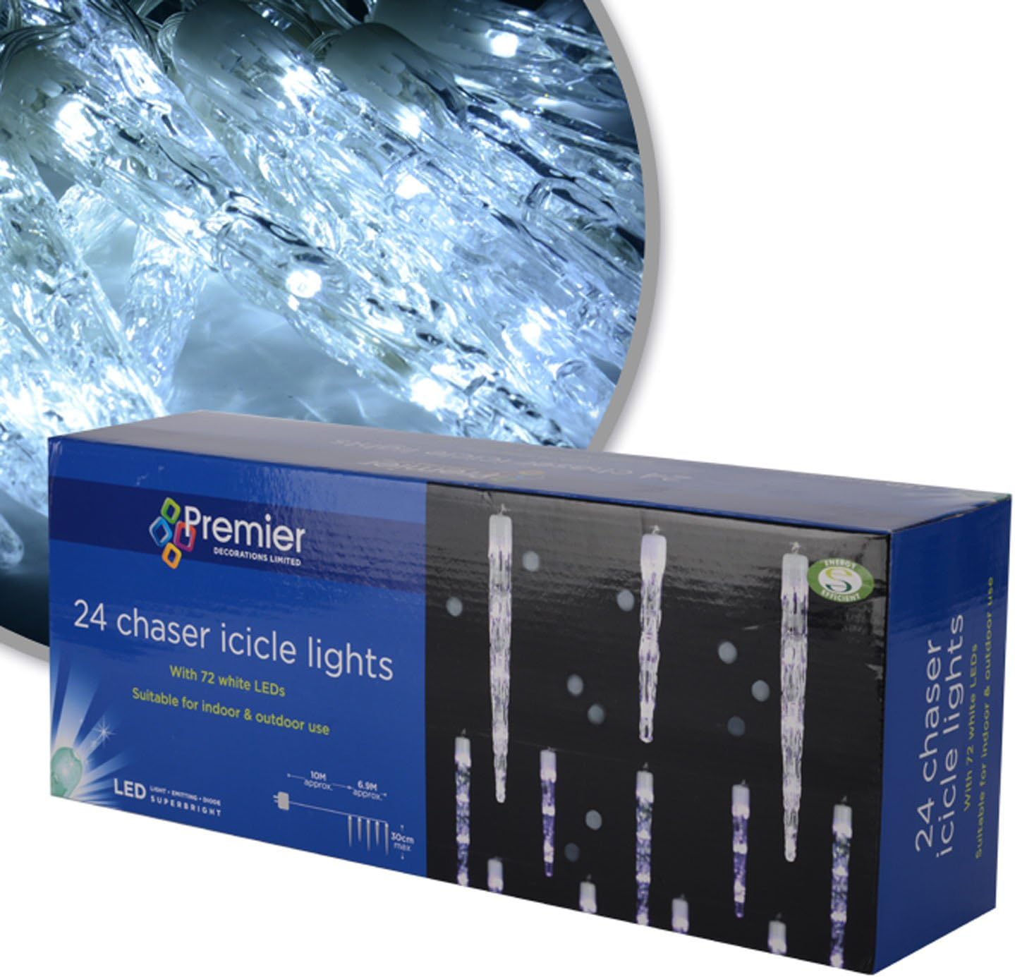 Premier Chasing Led Big Icicle Lights White, 24 Amazon.co.uk Lighting