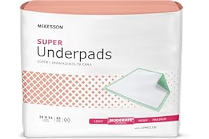 McKesson Super Underpads, Incontinence Bed Pads 23" x 36" [150 Count], Moderate Absorbency, Disposable Chux Pads for Adults, Elderly, and Baby, Pee Pads