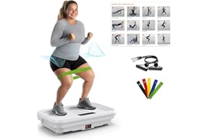 VITALWALK 3D Vibration Plate Exercise Machine for Lymphatic Drainage & Weight Loss, 330lbs Capacity Home Gym, 5 Yoga Belts & 2 Resistance Bands Whole Body Vibrating Platform Board, Fat Burner, Quiet, Fitness