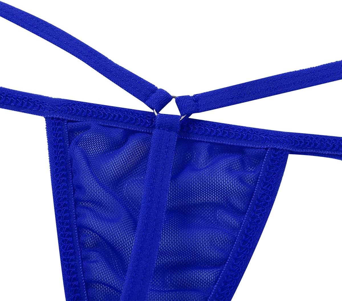 YUUMIN Womans Sheer Mesh Micro Bikini Thong Tie Side Low Rise Cheeky G ...