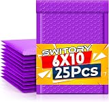 Switory 25 Pcs Poly Bubble Mailers A5 Padded Envelopes 15.2x22.9cm Purple