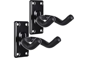 Sound harbor Guitar Hanger 2 Pack Guitar Wall Mount Hangers for Electric Acoustic and Bass Guitars Ukulele