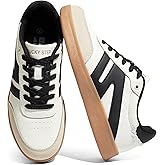 LUCKY STEP Women Classic Retro Gum Sole Fashion Sneakers Casual Tennis Skate Shoe Genuine Leather Walking Footwear Anti Slip Trainers