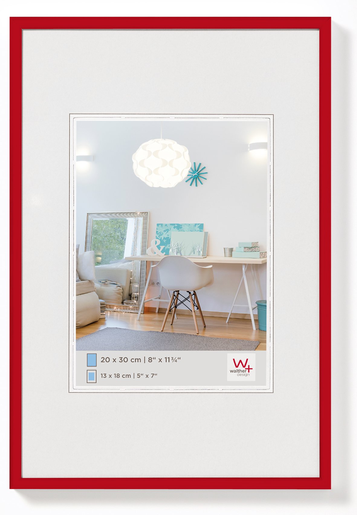 walther design Bilderrahmen rot 30 x 45 cm New Lifestyle Kunststoffrahmen KV045R