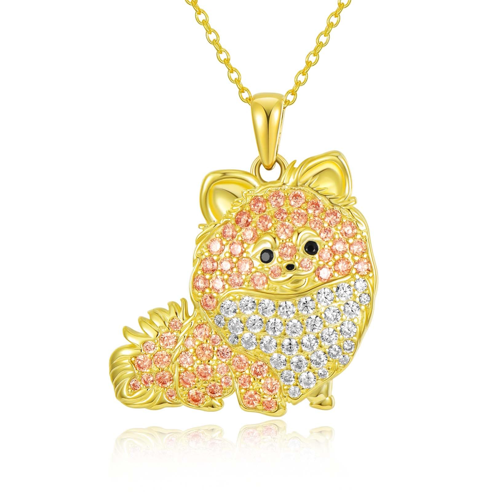 Dog Necklaces 24 Breeds of Dogs Necklaces S925 Sterling Silver Dog Pendant Pomeranian Dog Necklace for Women Girls gifts -UK